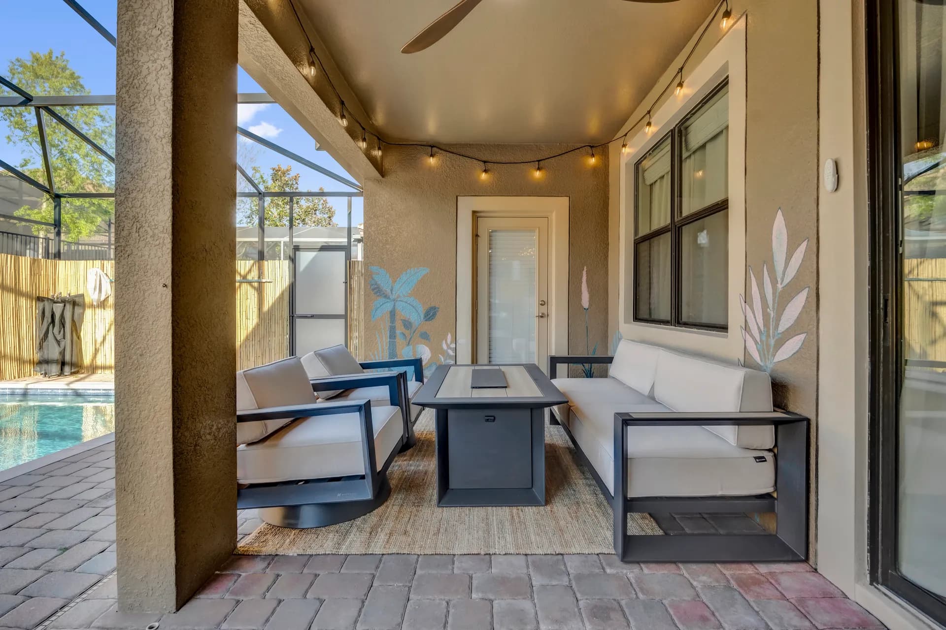 Covered Patio & BBQ at ChampionsGate Luxury Villa in Davenport, Florida